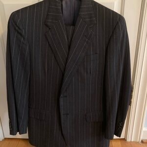 Aquascutum Charcoal Flannel Pinstripe Men's Suit 38S